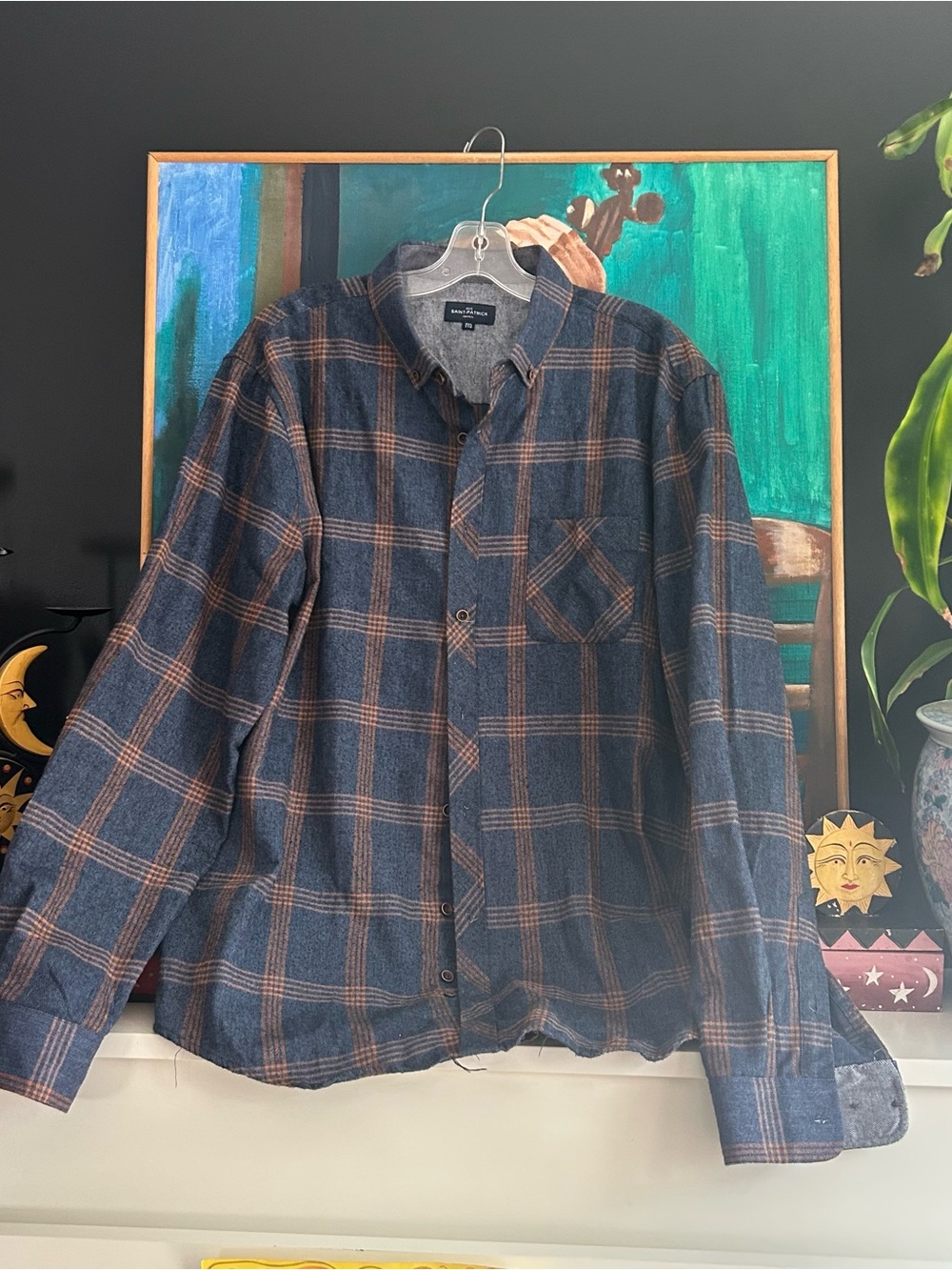 Rue Saint-Patrick Montréal Plaid Flannel Button-Up Shirt XXL
